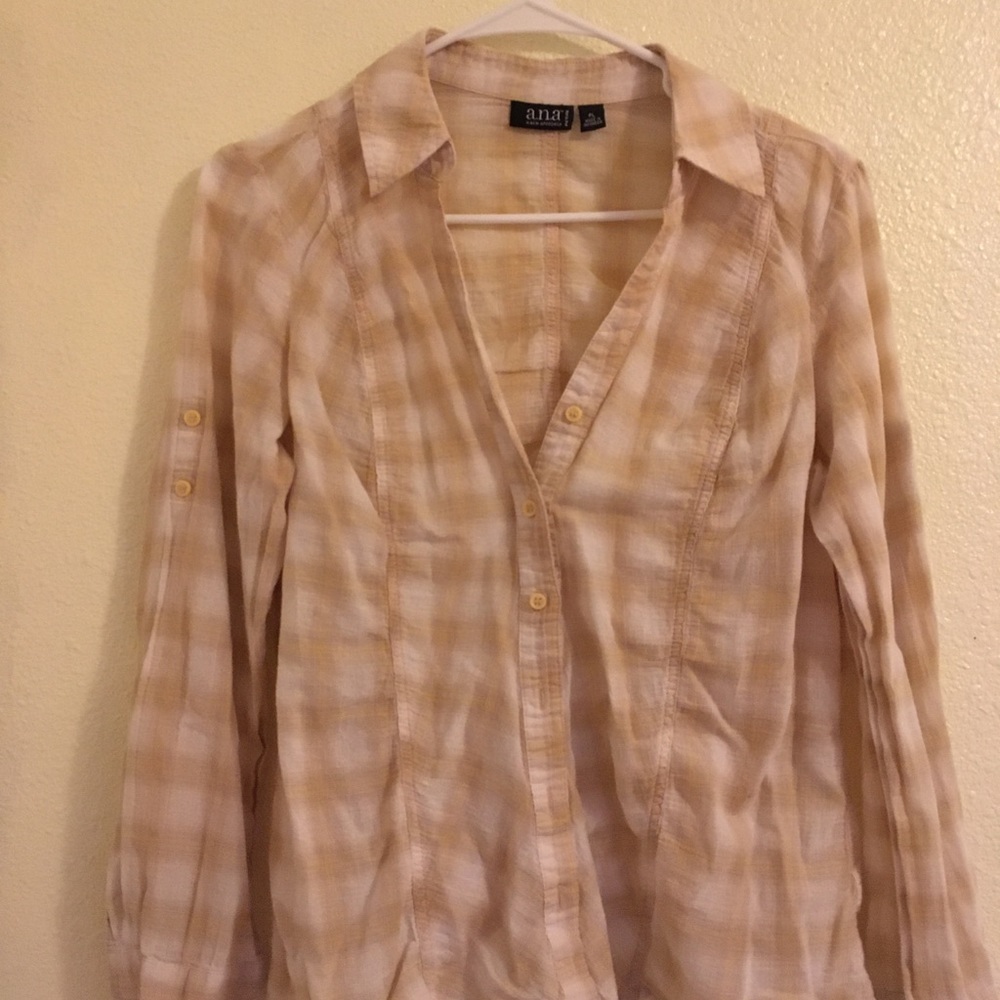 Earthy gold and white Button-up